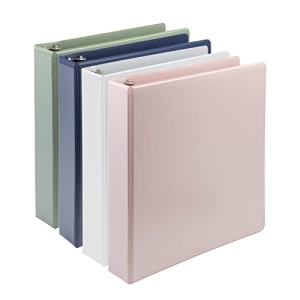 Samsill Earth's Choice, 1.5-Inch Durable D-Ring View Binder 4 Pack, USDA Certified Biobased, Eco-Friendly, Boho Assortment